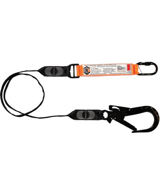 WORKWEAR, SAFETY & CORPORATE CLOTHING SPECIALISTS - LINQ Elite Single Leg Shock Absorbing Webbing Lanyard with Hardware KS & ST