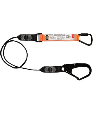 WORKWEAR, SAFETY & CORPORATE CLOTHING SPECIALISTS - LINQ Elite Single Leg Shock Absorbing Webbing Lanyard with Hardware KT & SD