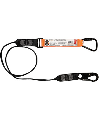 WORKWEAR, SAFETY & CORPORATE CLOTHING SPECIALISTS - LINQ Elite Single Leg Shock Absorbing Webbing Lanyard with Hardware KT & SN