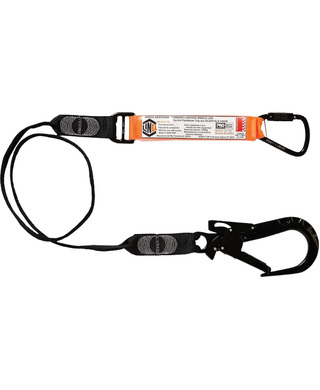 WORKWEAR, SAFETY & CORPORATE CLOTHING SPECIALISTS - LINQ Elite Single Leg Shock Absorbing Webbing Lanyard with Hardware KT & ST