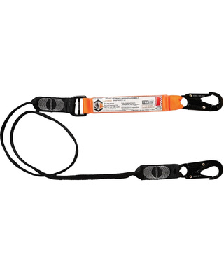 WORKWEAR, SAFETY & CORPORATE CLOTHING SPECIALISTS LINQ Elite Single Leg Shock Absorbing Webbing Lanyard with Hardware SN X2