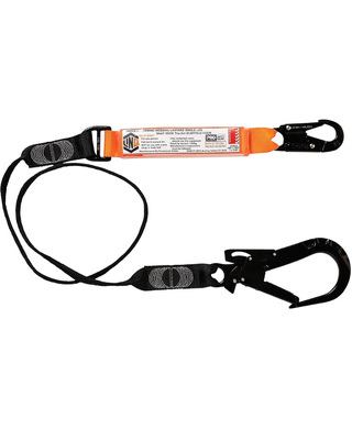 WORKWEAR, SAFETY & CORPORATE CLOTHING SPECIALISTS - LINQ Elite Single Leg Shock Absorbing Webbing Lanyard with Hardware SN & ST