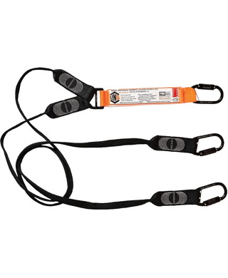 WORKWEAR, SAFETY & CORPORATE CLOTHING SPECIALISTS - LINQ Elite Double Leg Shock Absorbing Webbing Lanyard with Hardware KD X3