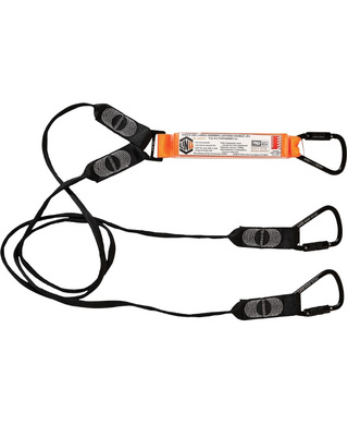 WORKWEAR, SAFETY & CORPORATE CLOTHING SPECIALISTS - LINQ Elite Double Leg Shock Absorbing Webbing Lanyard with Hardware KT X3