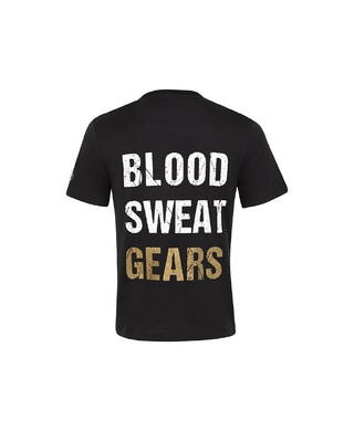 WORKWEAR, SAFETY & CORPORATE CLOTHING SPECIALISTS Mack Cotton Crew Neck SS Blood Sweat Gears- Stack Print