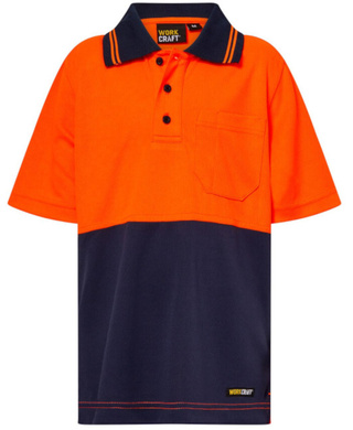 WORKWEAR, SAFETY & CORPORATE CLOTHING SPECIALISTS Kids Hi Vis Short Sleeve Polo with Pocket