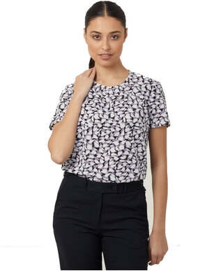 WORKWEAR, SAFETY & CORPORATE CLOTHING SPECIALISTS - NNT - PETAL PRINT SHORT SLEEVE TOP