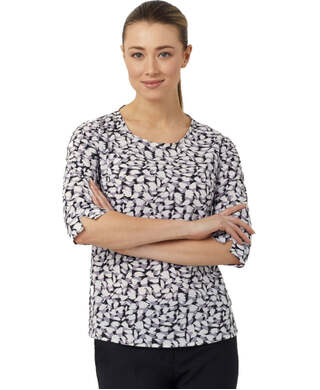 WORKWEAR, SAFETY & CORPORATE CLOTHING SPECIALISTS - ANTI-BAC PETAL PRINT - 3/4 Sleeve Top