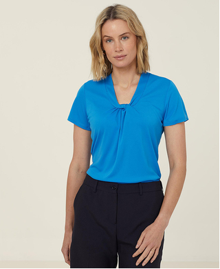 WORKWEAR, SAFETY & CORPORATE CLOTHING SPECIALISTS - NNT - MATT JERSEY TWIST NECK SHORT SLEEVE TOP