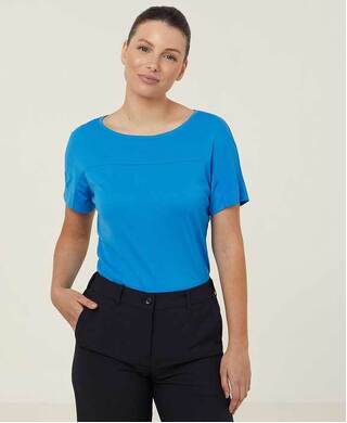 WORKWEAR, SAFETY & CORPORATE CLOTHING SPECIALISTS NNT - MATT JERSEY BOAT NECK SHORT SLEEVE TOP