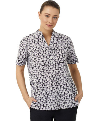 WORKWEAR, SAFETY & CORPORATE CLOTHING SPECIALISTS - NNT - PETAL PRINT SHORT SLEEVE TUNIC