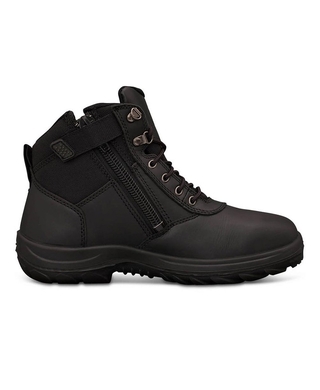 WORKWEAR, SAFETY & CORPORATE CLOTHING SPECIALISTS - WB 26 - 140mm Lace Up Zip Side Work Boot - Black