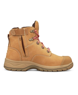 WORKWEAR, SAFETY & CORPORATE CLOTHING SPECIALISTS PB 49 - Womens Ankle Height Zip Side Lace Up Boot - Wheat
