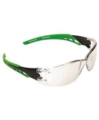 WORKWEAR, SAFETY & CORPORATE CLOTHING SPECIALISTS Cirrus Green Arms Safety Glasses A/F Lens - Clear