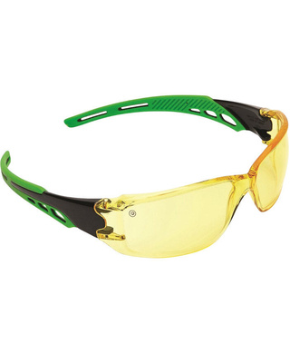 WORKWEAR, SAFETY & CORPORATE CLOTHING SPECIALISTS Cirrus- Clear Polycarbonate Frame with soft green overmoulded arms- amber lens- antifog