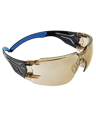 WORKWEAR, SAFETY & CORPORATE CLOTHING SPECIALISTS - Proteus 4 Safety Glasses Light Brown Lens Super Flex Arms