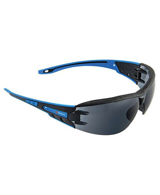 WORKWEAR, SAFETY & CORPORATE CLOTHING SPECIALISTS - Proteus 1 Safety Glasses Smoke Lens Integrated Brow Dust Guard