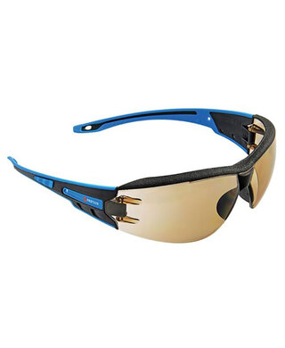 WORKWEAR, SAFETY & CORPORATE CLOTHING SPECIALISTS - Proteus 1 Safety Glasses Light Brown Lens Integrated Brow Dust Guard