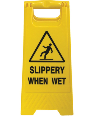 WORKWEAR, SAFETY & CORPORATE CLOTHING SPECIALISTS - Floor Stand Yellow - "SLIPPERY WHEN WET"