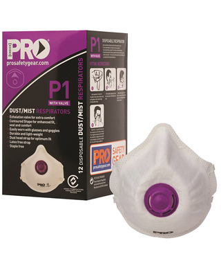 WORKWEAR, SAFETY & CORPORATE CLOTHING SPECIALISTS - P1 with Valve Respirators - Box of 12