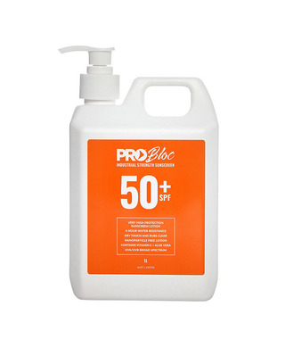 WORKWEAR, SAFETY & CORPORATE CLOTHING SPECIALISTS - PROBLOC SPF 50 + Sunscreen 1L Pump Bottle