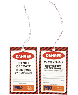 WORKWEAR, SAFETY & CORPORATE CLOTHING SPECIALISTS Safety Tag "DANGER" 125mm x 75mm - Pack of 100