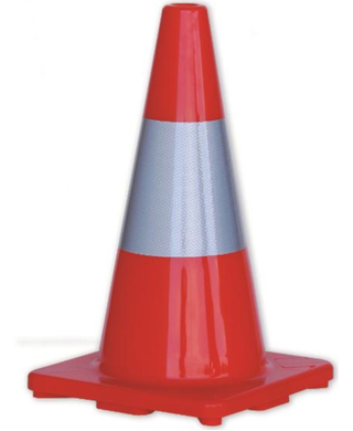 WORKWEAR, SAFETY & CORPORATE CLOTHING SPECIALISTS Orange PVC Traffic Cone / Reflective Tape 450mm