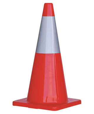 WORKWEAR, SAFETY & CORPORATE CLOTHING SPECIALISTS - Orange PVC Traffic Cone / Reflective Tape 700mm