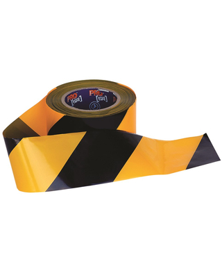 WORKWEAR, SAFETY & CORPORATE CLOTHING SPECIALISTS - Barricade Tape - 100mm x 75m Yellow / Black