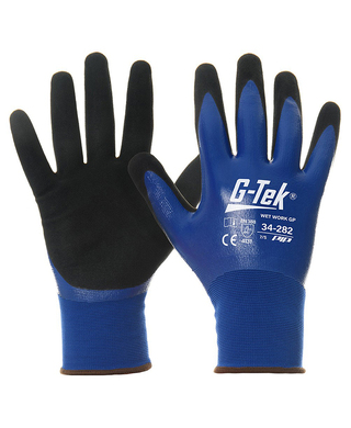 WORKWEAR, SAFETY & CORPORATE CLOTHING SPECIALISTS - G-TEK DUAL COAT GP GLOVE LIQUID RESISTANT SMART SCREEN SANITISED