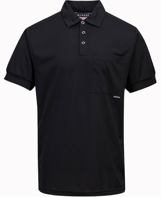 WORKWEAR, SAFETY & CORPORATE CLOTHING SPECIALISTS Short Sleeve Solid Colour Micro Mesh Polo (Old WW101)-Black-4XL