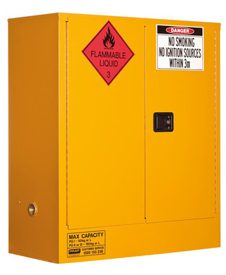 WORKWEAR, SAFETY & CORPORATE CLOTHING SPECIALISTS - Flammable Storage Cabinet 160L 2 Door, 2 Shelf