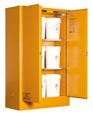 WORKWEAR, SAFETY & CORPORATE CLOTHING SPECIALISTS - Flammable Storage Cabinet 250L 2 Door, 3 Shelf