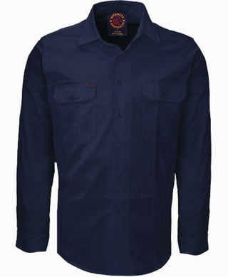 WORKWEAR, SAFETY & CORPORATE CLOTHING SPECIALISTS Open Front Shirt Long Sleeves