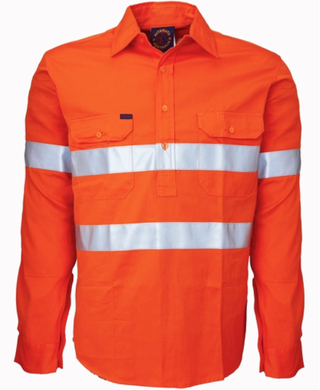 WORKWEAR, SAFETY & CORPORATE CLOTHING SPECIALISTS - Closed Front Shirt with 3M 8910 Reflective Tape