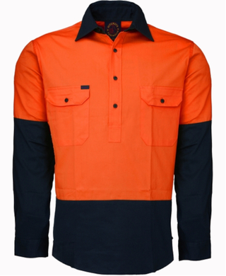WORKWEAR, SAFETY & CORPORATE CLOTHING SPECIALISTS Closed Front 2 Tone L/S Shirt