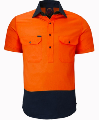 WORKWEAR, SAFETY & CORPORATE CLOTHING SPECIALISTS - Closed Front 2 Tone S/S Shirt