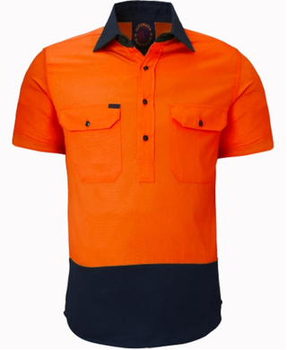 WORKWEAR, SAFETY & CORPORATE CLOTHING SPECIALISTS Closed Front 2 Tone S/S Shirt