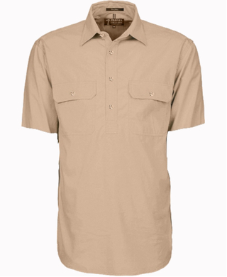 WORKWEAR, SAFETY & CORPORATE CLOTHING SPECIALISTS Closed Front Men's Pilbara Shirt - Short Sleeve