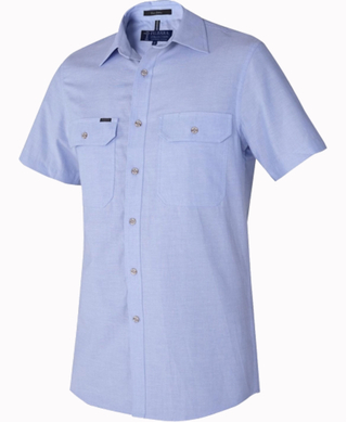 WORKWEAR, SAFETY & CORPORATE CLOTHING SPECIALISTS - Pilbara Men's Chambray S/S Shirt