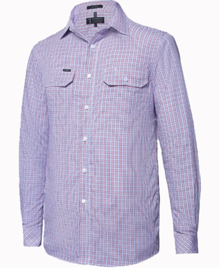 WORKWEAR, SAFETY & CORPORATE CLOTHING SPECIALISTS - Pilbara Mens Y/D Check, Dual Pocket, L/S Shirt