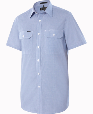 WORKWEAR, SAFETY & CORPORATE CLOTHING SPECIALISTS - Pilbara Mens Y/D Check, Dual Pocket, S/S Shirt