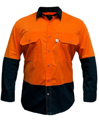 WORKWEAR, SAFETY & CORPORATE CLOTHING SPECIALISTS - Men's Australian Cotton Hi Viz Shirt