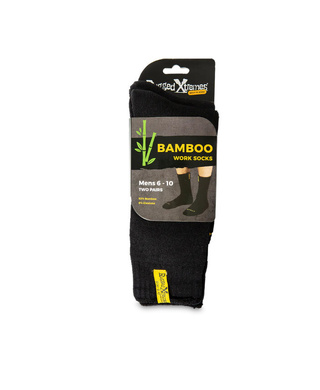 WORKWEAR, SAFETY & CORPORATE CLOTHING SPECIALISTS TWIN PACK (2 x Pairs) SOCKS  92% BAMBOO  SIZE: 6-10  BLACK