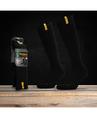 WORKWEAR, SAFETY & CORPORATE CLOTHING SPECIALISTS TWIN PACK (2 x Pairs) SOCKS  92% BAMBOO  SIZE: 11-14  BLACK