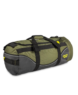 WORKWEAR, SAFETY & CORPORATE CLOTHING SPECIALISTS INDUSTRIAL DUFFLE BAGS - MEDIUM CANVAS - 750 x 330mm - 64Ltr - GREEN/BLACK - PCC - 64L - 1.55kg