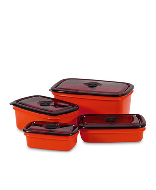 WORKWEAR, SAFETY & CORPORATE CLOTHING SPECIALISTS 4 Pce ASSORTED REUSABLE CRIB BOX SET  RD/BLK  350ml, 650ml, 1100ml, 2500ml (NEW PRODUCT SEPT 2021)