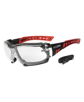 WORKWEAR, SAFETY & CORPORATE CLOTHING SPECIALISTS Speed Pro Red/Black Frame Titanium AF/AS Clear Lens