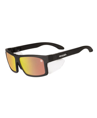 WORKWEAR, SAFETY & CORPORATE CLOTHING SPECIALISTS Cross Fit Frozen Blk Frame Red Mirror Lens/Inc X-Fit Temples