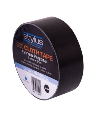 WORKWEAR, SAFETY & CORPORATE CLOTHING SPECIALISTS 2787-399 RETAIL GP CLOTH BLACK 24MM X 25M